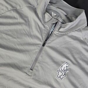 Levelwear Chicago Cubs 1914 Logo Quarter Zip Shirt XL Gray Stripe Cooperstown